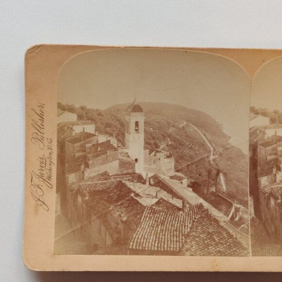 ANTIQUE STEREOGRAPH CARD Mediterranean Sea from Monte Carlo Monaco - Picture 2 of 5